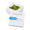 NationwidePaper 8 Inch Biodegradable Square Paper Plates, Bagasse White Disposable