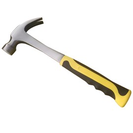 16oz Professional Claw Hammer - Heavy Duty Straight Rip Claw for Electricians & Carpenters, Anti-Vibe Rubber Grip, Long Handle Framing/Demo Hammer for Woodworking, Renovation & DIY Projects