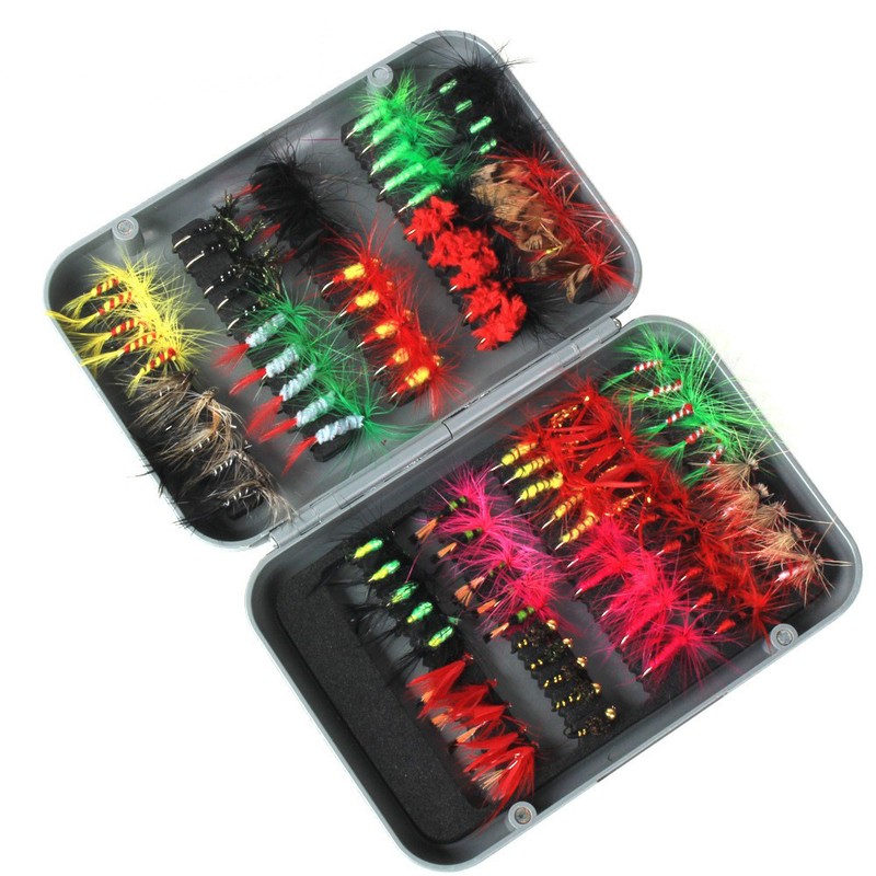 100pcs Fly Fishing Flies Kit Dry Wet Fly Fishing Flies