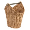Creative Co-Op Bankuan Braided Oval Toilet Paper Basket with Wood