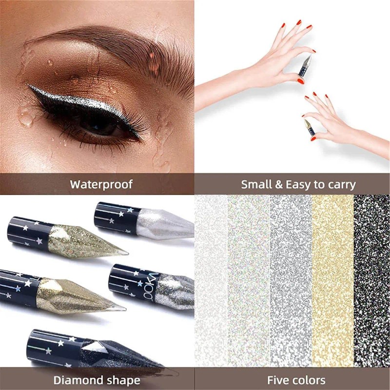 Delineador Líquido Brillante Purpurina 5pcs
