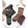 Women's Short Cotton Blend Socks Art Floral Retro Flowers All
