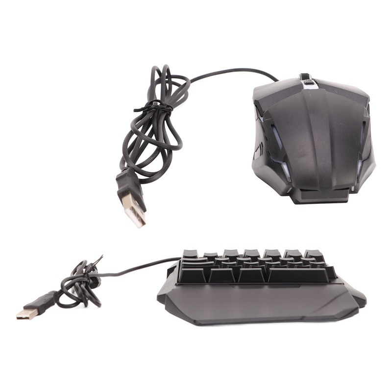 One Handed Keyboard Mouse Set Wired 35 Keys RGB Backlight
