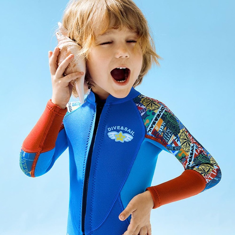 Mingzhe Boys 2.5mm Neoprene Keep Warm Wetsuit UV Protection Swimsuits