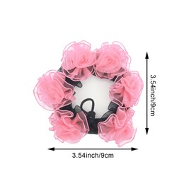 4 PACK Colored Bun Hair Nets with Flowers Deco, Ballet Hair Bun Cover for Girls Ballet, Invisible Ballet Hair Net s for Bun, Dance Elastic Hairnets Hair Accessories for Women Girls