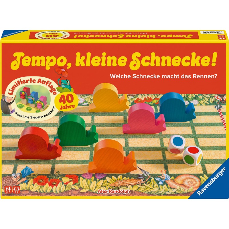 Ravensburger Kinderspiel 23034 Tempo Small Snail 40th Anniversary, Popular Snail