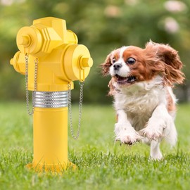 Yellow Fake Fire Hydrant for Dogs to Pee on, Garden Dog Fire Hydrant Pee Post Outdoor Training Tool Lawn Decoration, 13" Tall