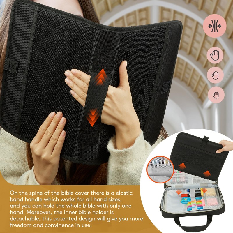 Bible Cover for Women – Large Bible Case with Zipper,