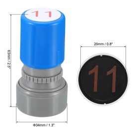 Patikil Self Inking Number Stamps, Numeral 11, Teacher Initial Stamp, Red Ink for Class Notebook, Scrapbooking, DIY Craft Style 1