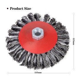 Cone Brushes 115 mm, M14 Wire Brushes 115 mm Discs Brush for Angle Grinder (Pack of 3)