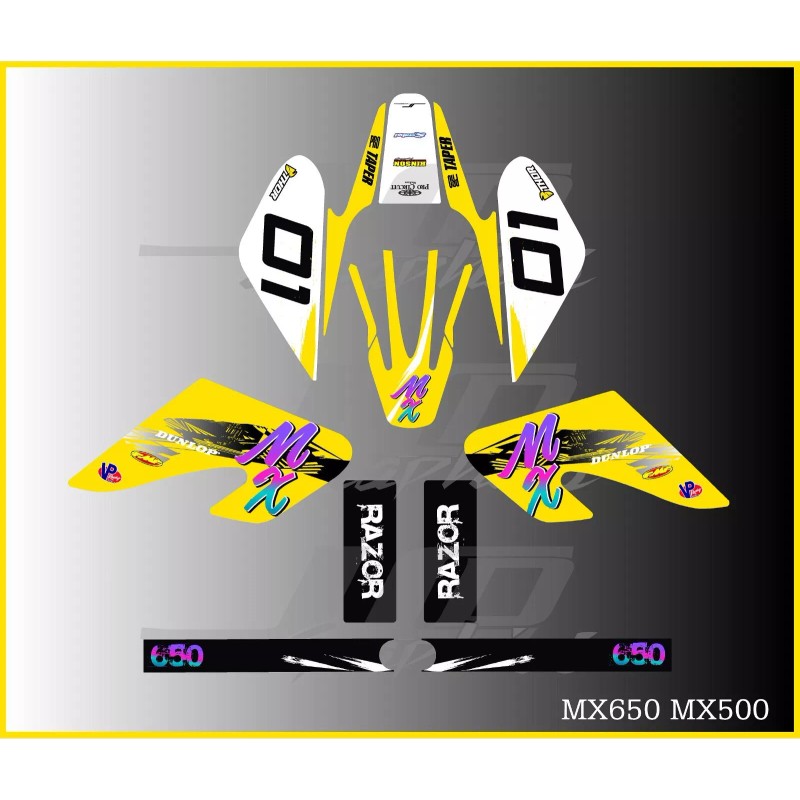 Razor MX500 MX650 graphics kit decals THICK AND HIGH GLOSS