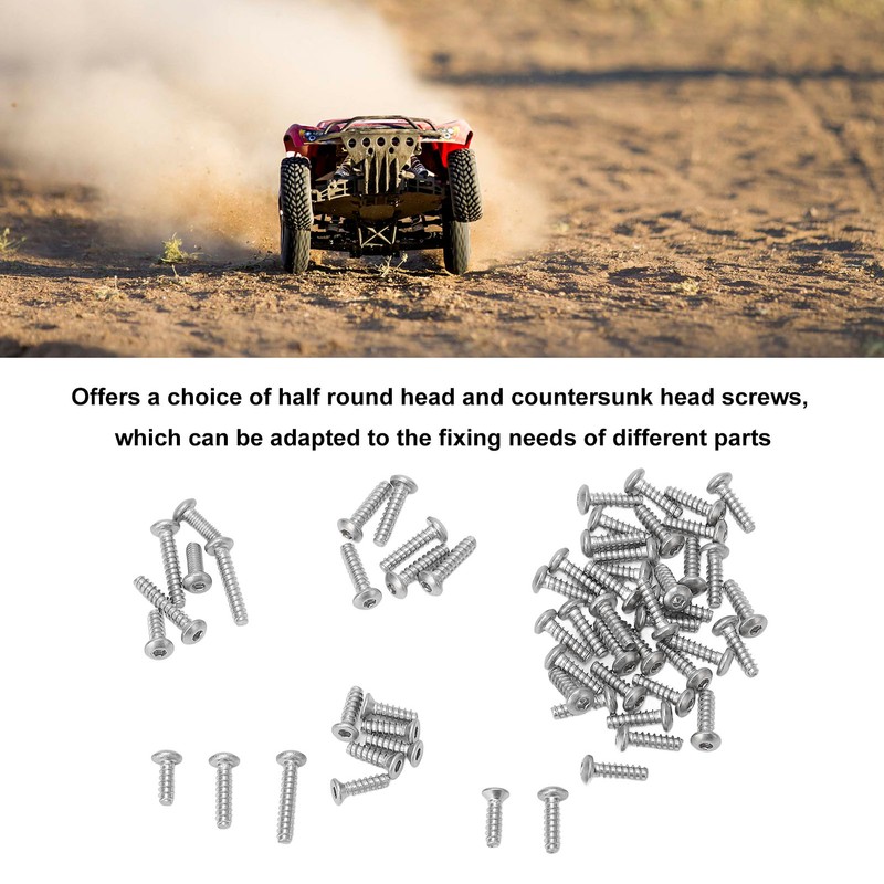 RC Screw Kit Stainless Steel Half Round Head Countersunk Head