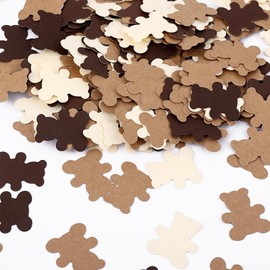 Bremorou Pack of 300 Bear Confetti for Baby Showers, Paper Confetti, Bear Shaped Confetti Gender Reveal, Bear Table Confetti for Baby Showers, Holidays, Festivals, Parties, Table Home Decorations