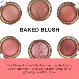 MAEPEOR Powder Baked Blush 6 Colors Natural Glow Marbleized Baked Powder Blush Lightweight Buildable Shimmer Blusher (06 COCCA)