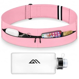 Cinturón de Running Lumewave para Mujeres y Hombres con Portabotellas – Mochila de Hidratación Ajustable, Bolsillo Impermeable para Teléfono, Diseño S
