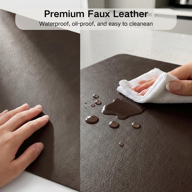 Premium Faux Leather Placemats Set of 6 – Waterproof, Heat-Resistant,