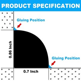 Duzzy 59 Inch Flexible Quarter Round Molding, Silicone Rubber Peel and Stick Shower Water Barrier Suitable for the Shower Corner or Kitchen Countertop Sink and Cooktop