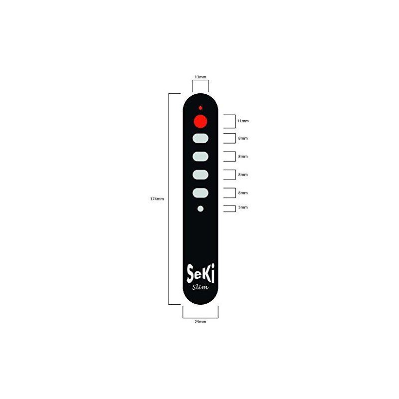 SeKi Slim silber lernfähige Universal-Fernbedienung mit großen Tasten - für