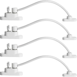 4 Pack Child Safety Window Restrictor Locks - Key-Operated UPVC Window Security Limiter with Cable, Anti-Fall & Anti-Burglary for Home/School (White)