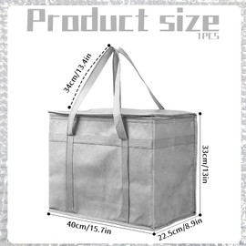 ACTOYS Large Cool Bag, Foldable Large Freezer Bag, Black/Red/Grey, Cool Bag Car, Insulated Bag Large, 41 x 23 x 33 cm, Thermal Bag, Shopping, Picnic, Camping, gray, Casual