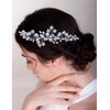 Chargances Bridal Wedding Crystal Hair Comb Handmade Flower Gemstone Hair