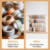 Nudaoz Wooden Craft Organizer 15.75 Inch, Ribbon Spool Holder Storage