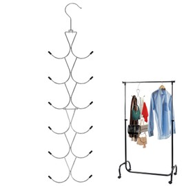 1 Pack Scarf Hanger with 12 Hooks Scarf Organizer Foldable Tie Hanger Multifunctional Closet Organizer for Scarves Shawl Belt