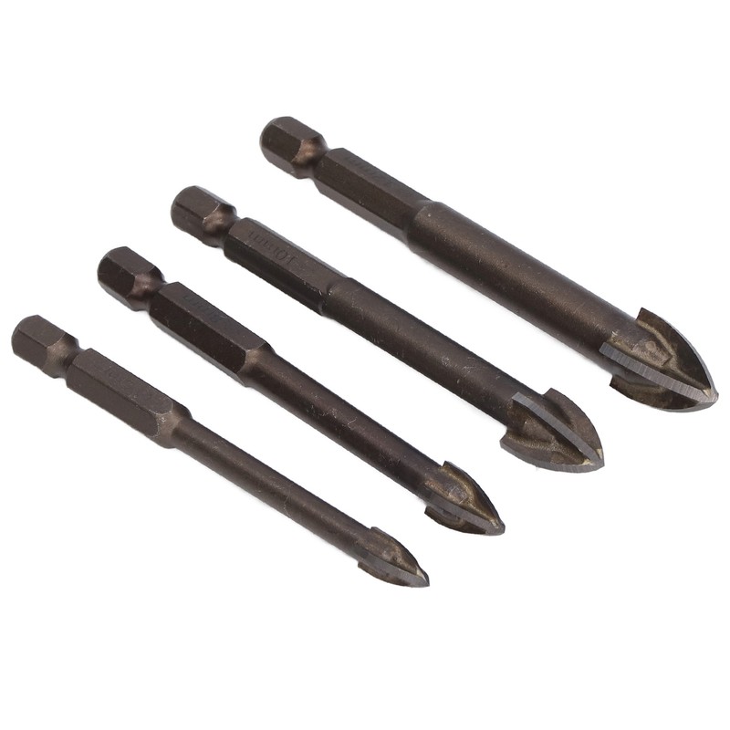 5Pcs Cross Tile Drill Bit Carbide Hex Shank Drills Bits