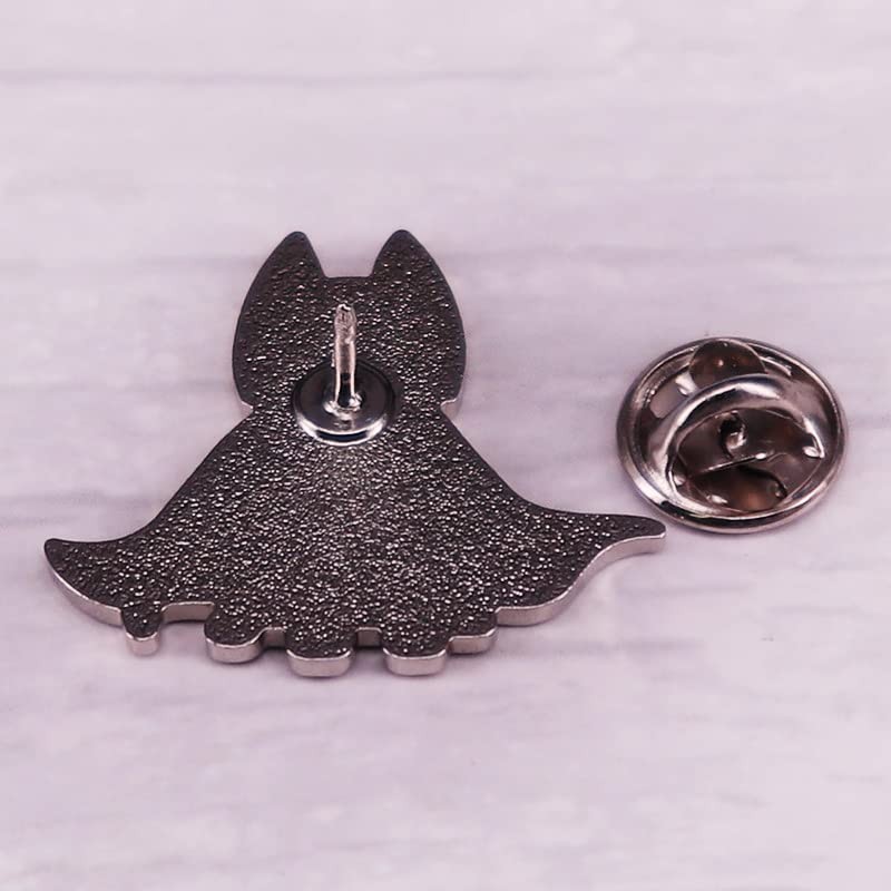 Cool Black Bat Cat Brooch Enamel Pin badge for Backpacks