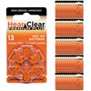 HearClear Size 13 PR48 1.45V Hearing Aid Batteries Orange Tab