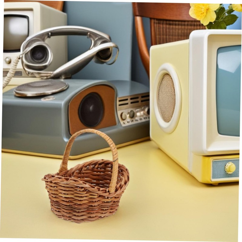 Levemolo 5pcs Handwoven Portable Basket Decorative Tiny Flower Holders with