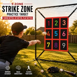 Baseball & Softball Practice Net for Training – Portable Hitting, Pitching & Throwing Net with Strike Zone