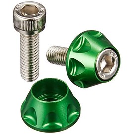 Bike Parts Center 909814 License Bolts, Universal, M6, Set of 2, Green