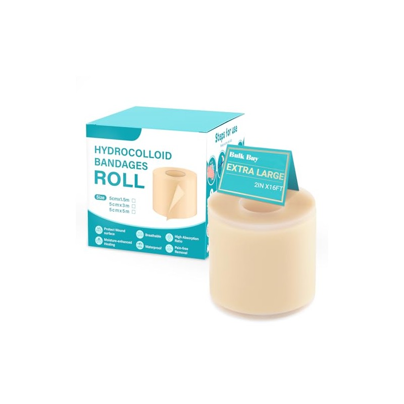 Hydrocolloid Roll for Wound Care - Flexible and Waterproof Bandages