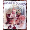 small PEARS SOAP (child in tub) BATHROOM ADVERT METAL SIGN