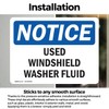(2 Pack) Used Windshield Washer Fluid OSHA Notice Sign 5