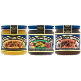 Better Than Bouillon Brand, Reduced Sodium Variety Pack with 1 Chicken Base, 1 Beef Base and 1 Vegetable Base, 8 Ounce Jars (Pack of 3)