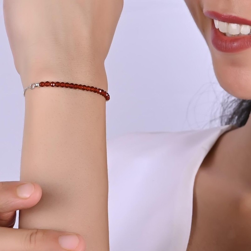 GemInspire January Birthstone Jewelry for Women Birthstone Beaded Bracelets Red