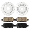 KAX Rear Brake Kit, Drilled and Slotted Brake Rotors, Ceramic