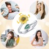 Sunflower Ring 925 Sterling Silver Fidget Rings Sunflower Spinner Ring