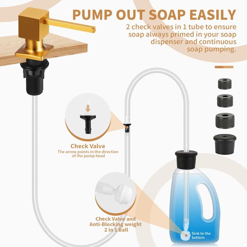 Kitchen Hack Under Sink Dish Soap Dispenser with 47" Tube