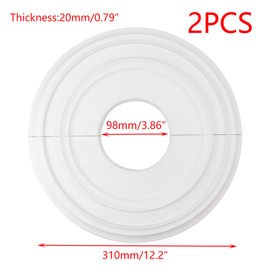 Crapyt 2 PCS Ceiling Fan Medallion Split Ceiling Medallion Light Medallion for living room, dining room, shopping mall, bedroom 12.2"