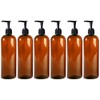 6 Pack 16 oz (475 ml) Slim Plastic PET Bottles