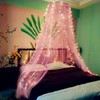 Eimilaly Lace Bed Canopy Mosquito Netting with Warm Lights, Princess
