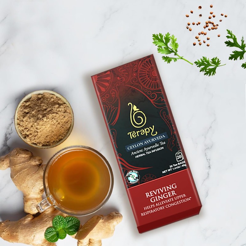 TERAPY Ceylon Ginger and Honey Tea - 100% Natural Ayurvedic