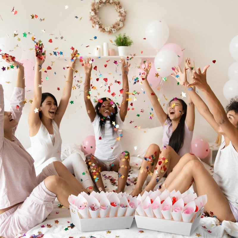 6 Set Wedding Confetti Cone Holder Box Each Includes 30