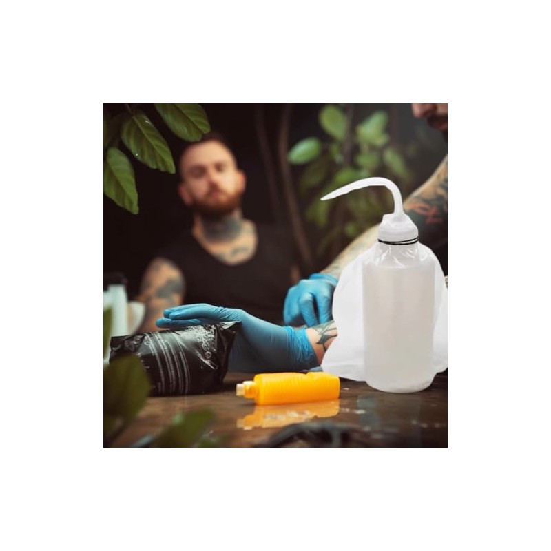 100pcs Tattoo Wash Bottle Bags Disposable Transparent Squeeze Bottle Covers