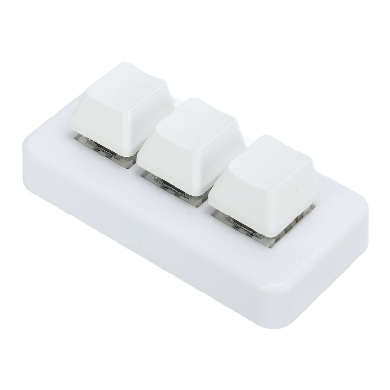 White Mini 3 Key Keypad ABS Bluetooth Receiver USB Comfortable