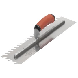 MARSHALLTOWN LayFlat Notched Trowel, 1/2" (13mm) Notch Sizes, 16" x 4" (406mm x 102mm) Blade Size, Made in the USA, LF1216SD