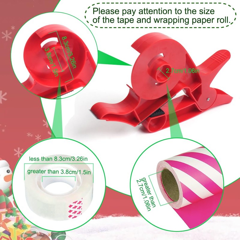 HTHL Wrapping Paper Cutter, 1 Pair Tabletop Gift Wrapping Tool,